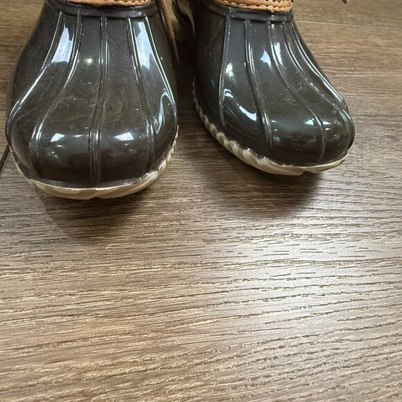 Tommy Hilfiger Women's Ankle Duck Boots, Lace-Up, Rubber, Leather Sz 6 - Picture 3 of 9